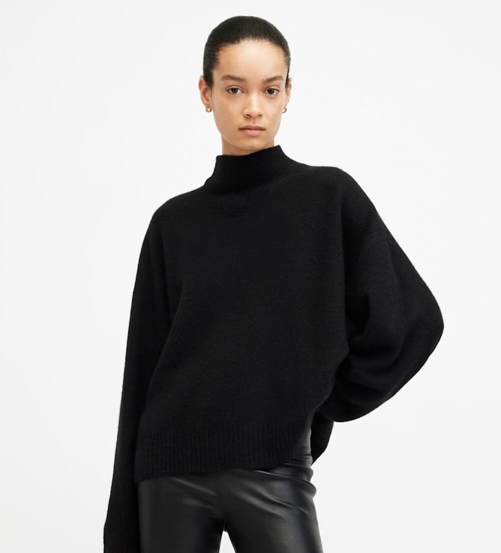Allsaints Women's Asha Oversize Mock Neck Wool-Blend Sweater